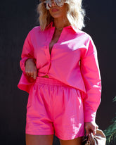 Infinity Cotton Pocketed Shorts - Hot Pink